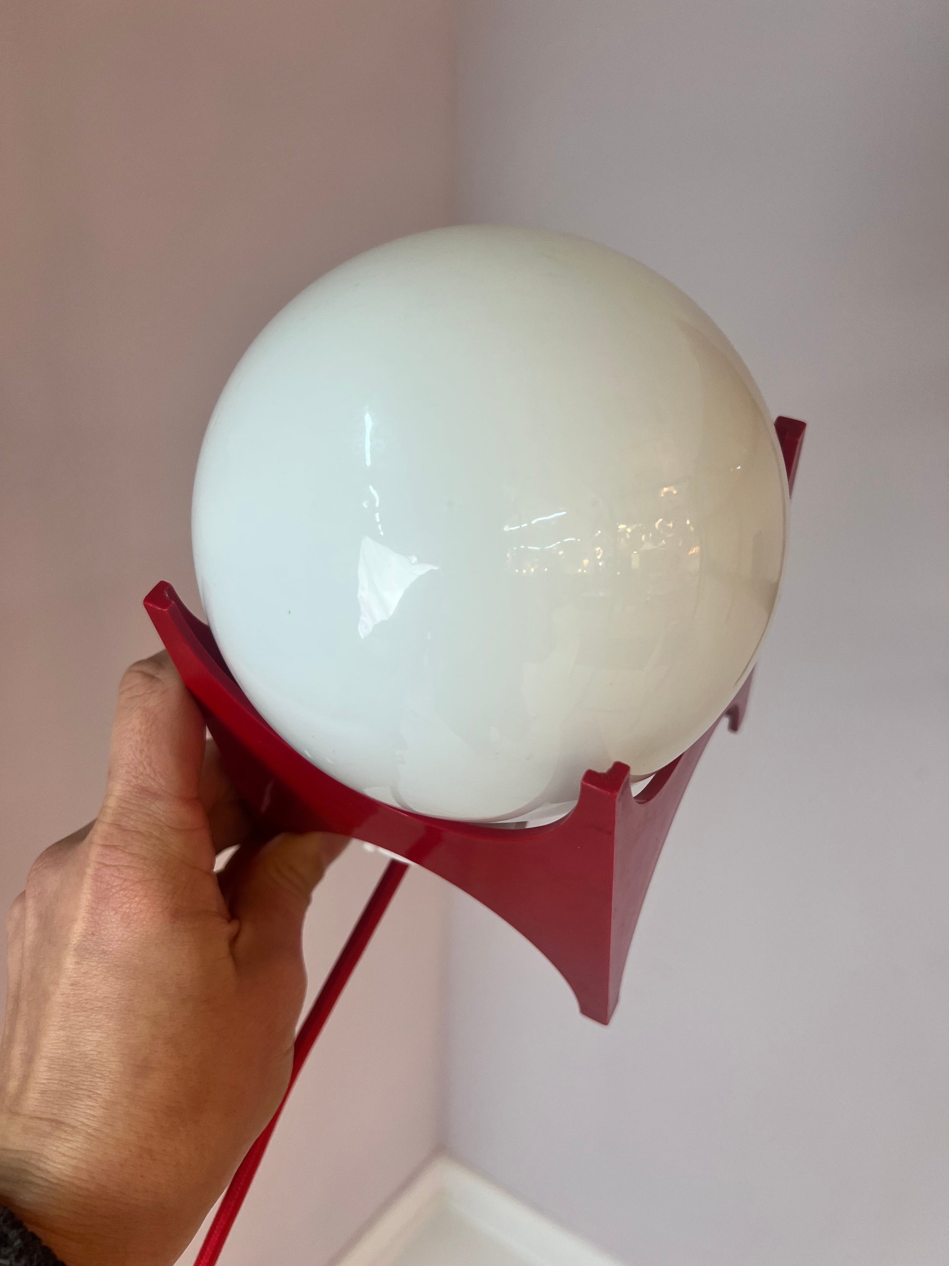 Tischlampe rot weiß von Richard Essig