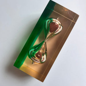 Sanduhr grün gelb 70er