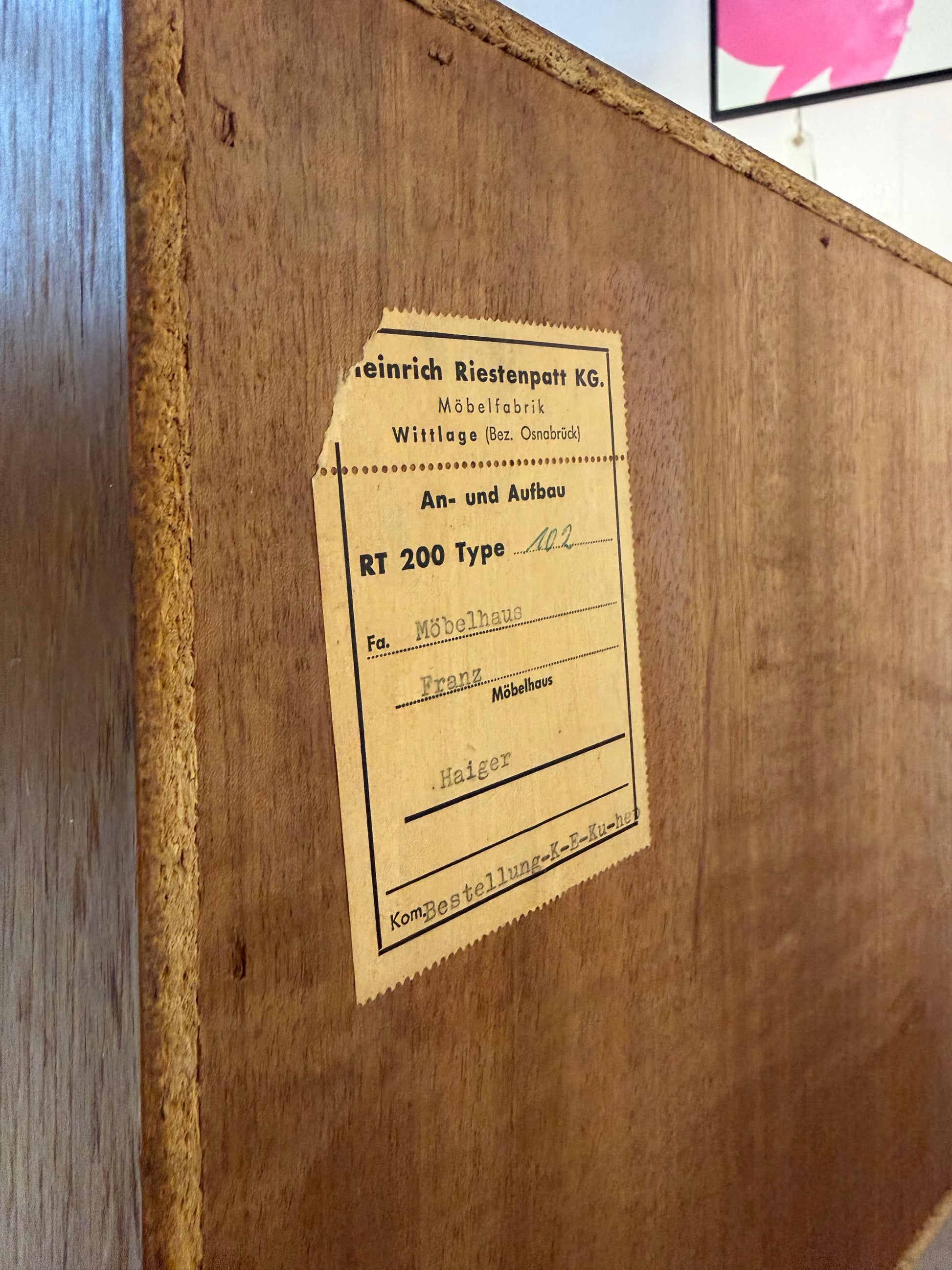 Kleines Lowboard Teak mit neuen Füßen von Riestenpatt