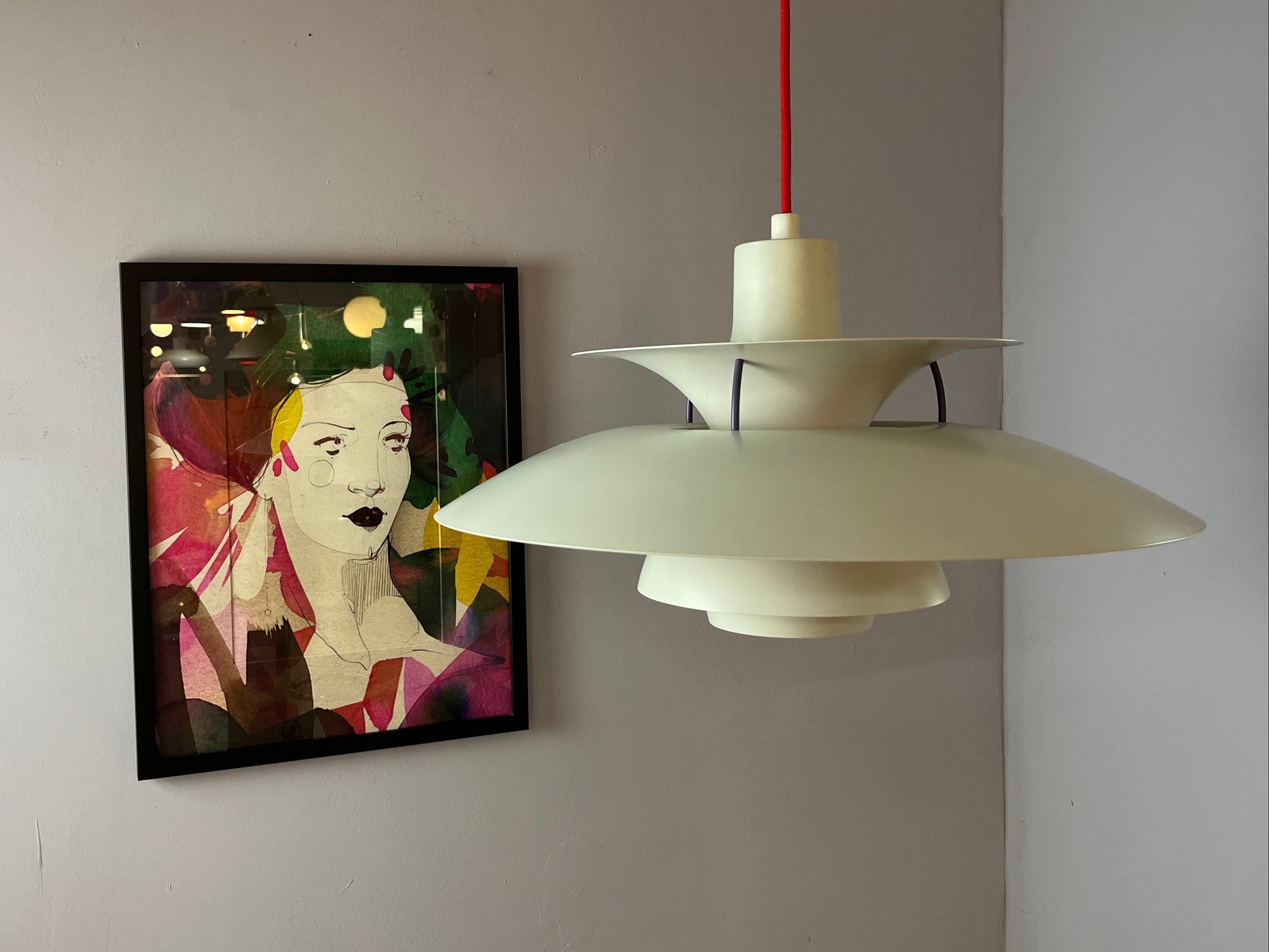 Lamellenlampe PH5 weiß von Poul Henningsen für Louis Poulsen