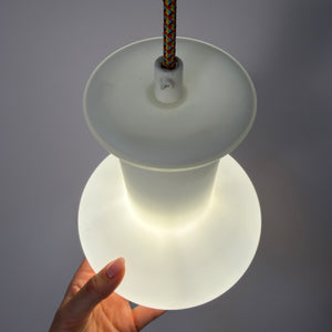 Hängelampe mattweiß Glas aus Dänemark