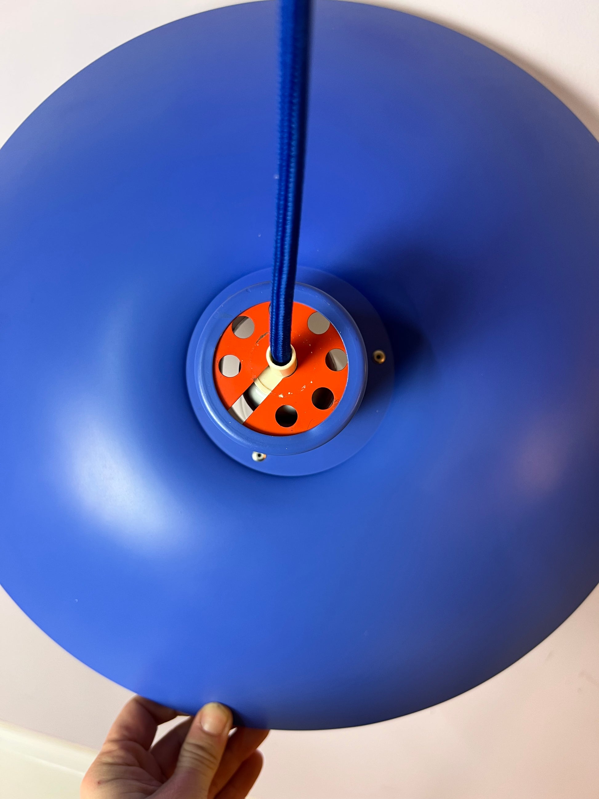 Lamellenlampe PH4 blau von Poul Henningsen für Louis Poulsen