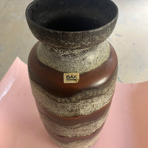 Bodenvase 70-45 braun weiß von Bay Keramik West Germany