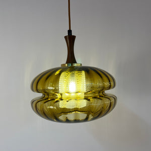 Hängelampe Glas Teak von Orrefors