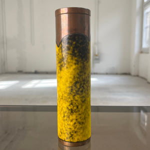 Vase gelb Kupfer Emaille