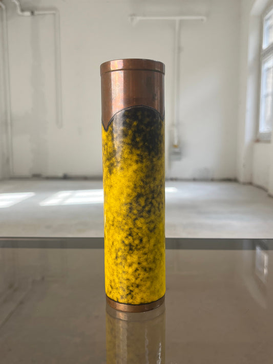 Vase gelb Kupfer Emaille