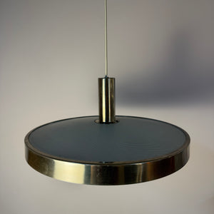 Hängelampe silber weiß mit Gitteroptik aus Dänemark