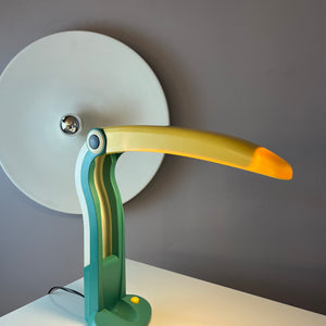 Tischlampe Toucan groß grün gelb von H.T. Huang für Huangslite