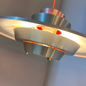 Lamellenlampe Søvaern silber orange von Carl Thore für Granhaga