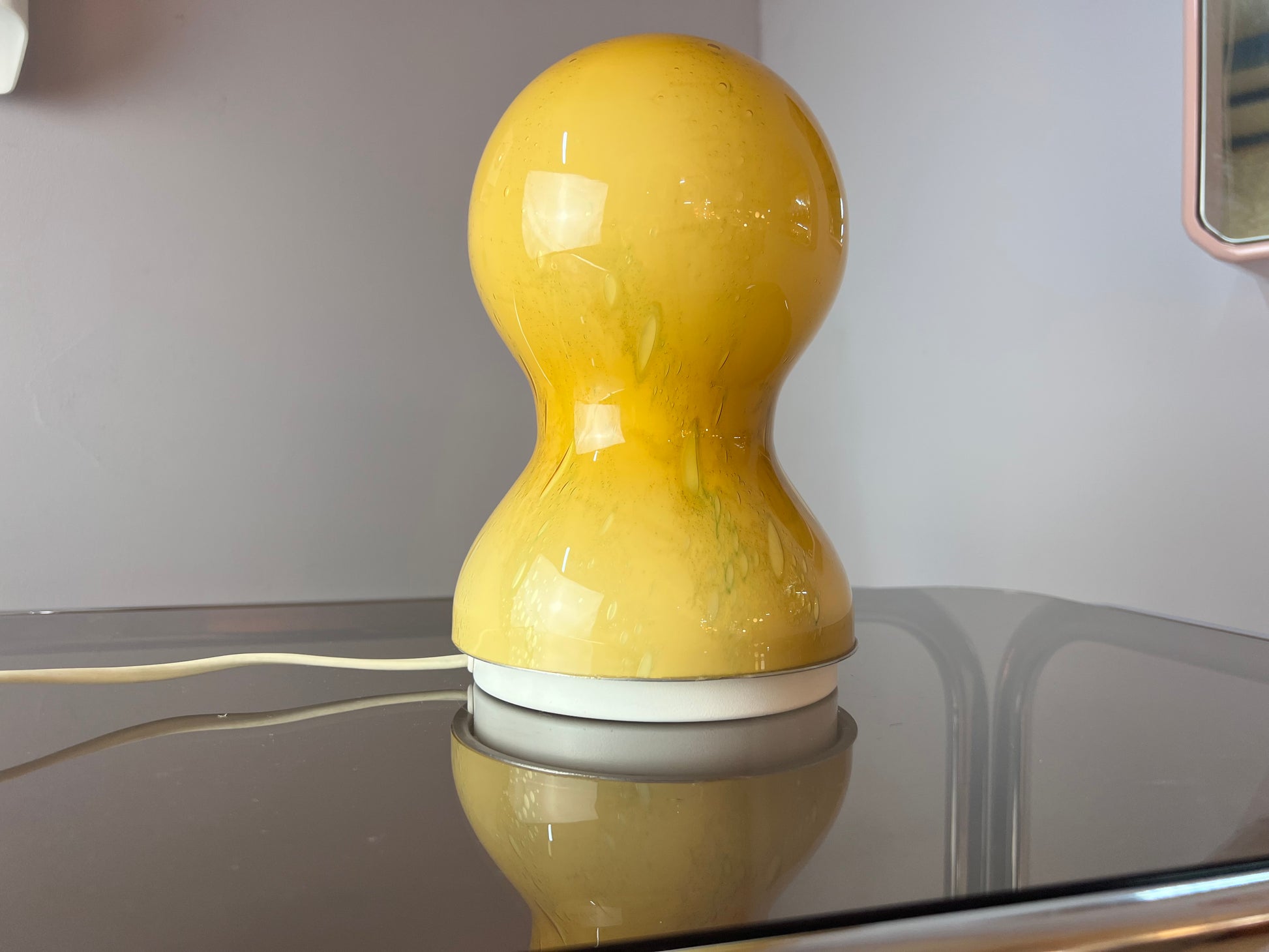 Tischlampe gelb Glas von Doria