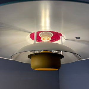 Lamellenlampe neu lackiert peach teal ocker aus Dänemark