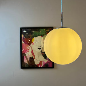 Kugellampe weiß Chrom von Glashütte Limburg