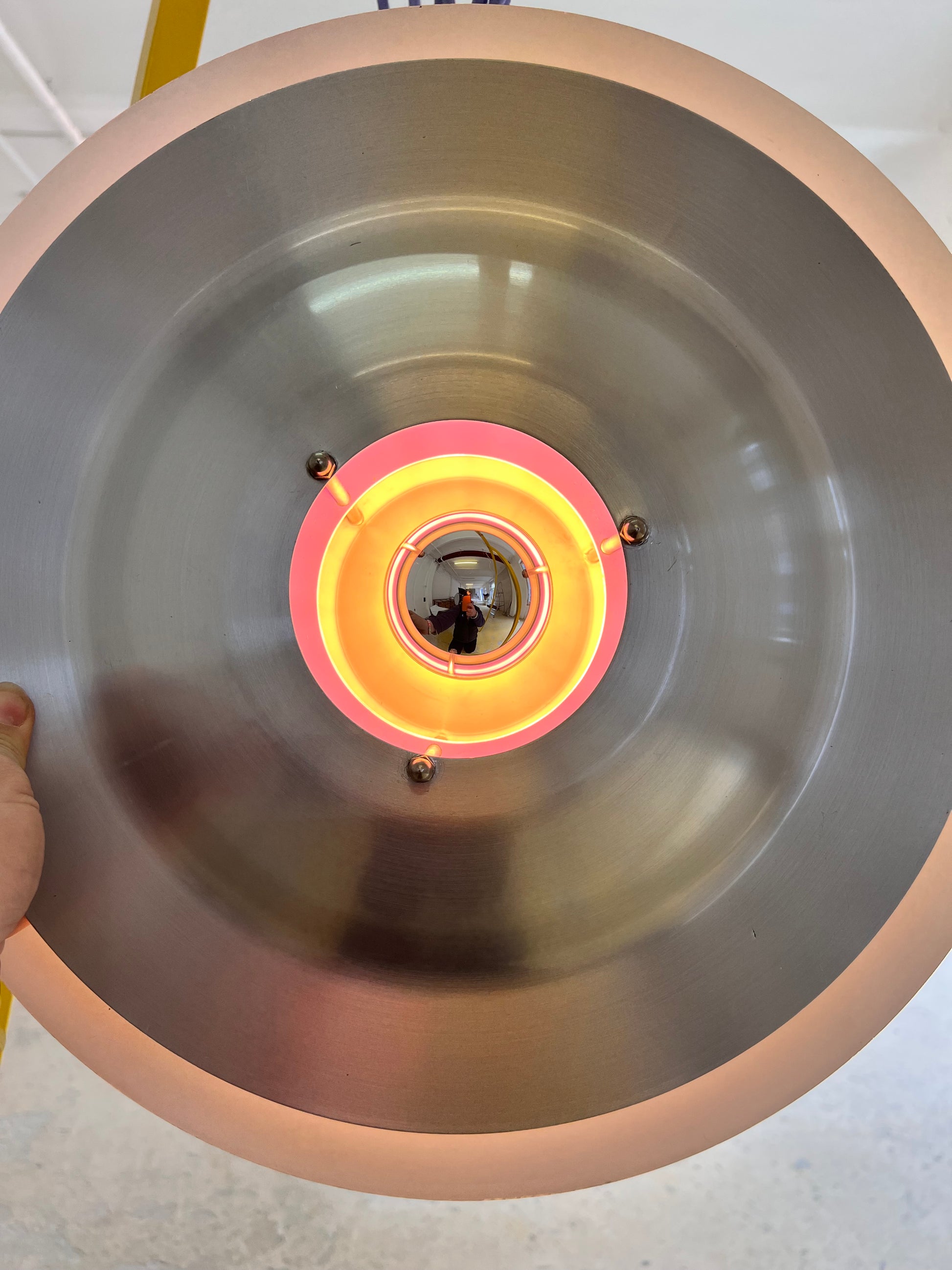 Lamellenlampe lila silber aus Dänemark
