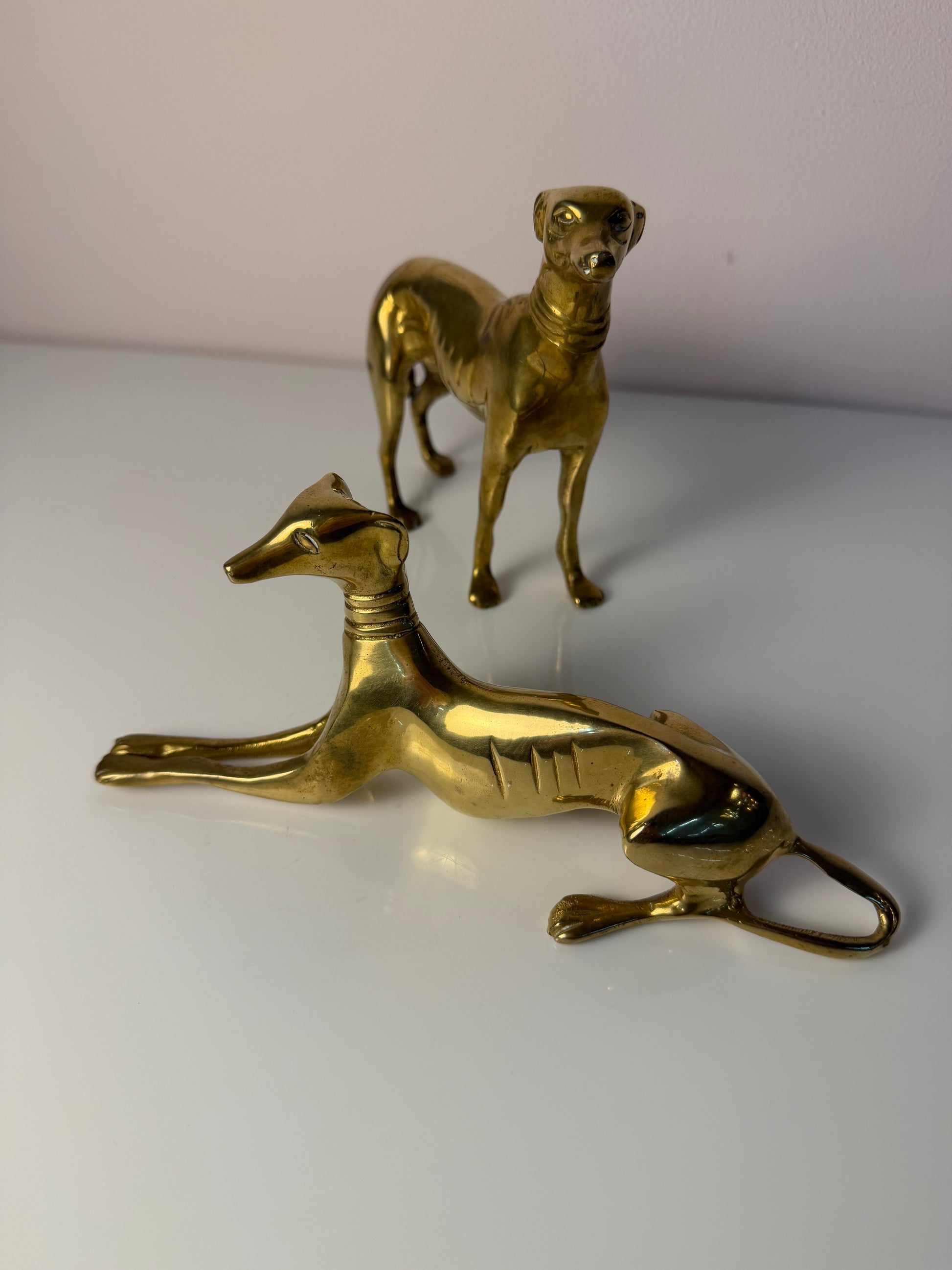 Set: 2 Windhunde Messing aus Dänemark