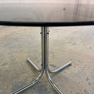 Runder Esstisch Rauchglas & Chrom