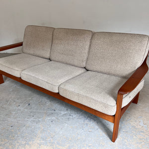 3-Sitzer Sofa Teak & Wolle aus Dänemark