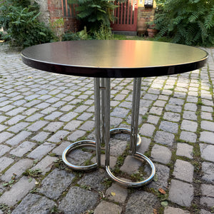 Runder Esstisch Aubergine Chrom