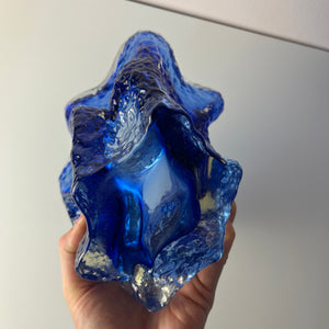 Vase blau Glas von Kai Blomqvist für Riihimaki / Riihimaen Lasi Oy