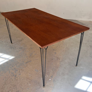 Esstisch Schreibtisch Teak mit original Hairpinlegs