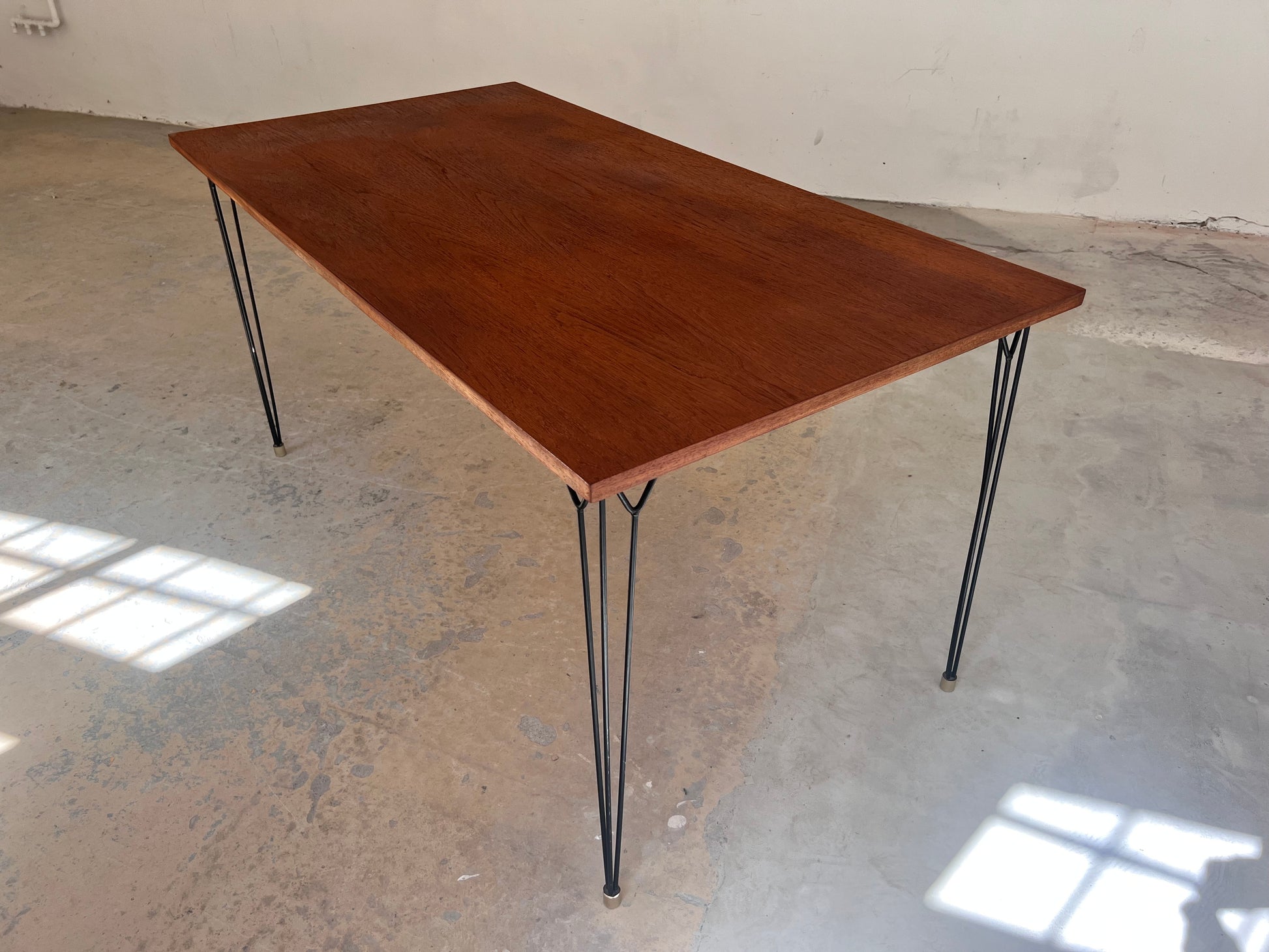 Esstisch Schreibtisch Teak mit original Hairpinlegs