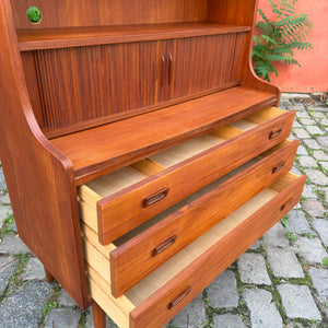 Bücherregal Teak mit Sekretär von Johannes Sorth für Nexø