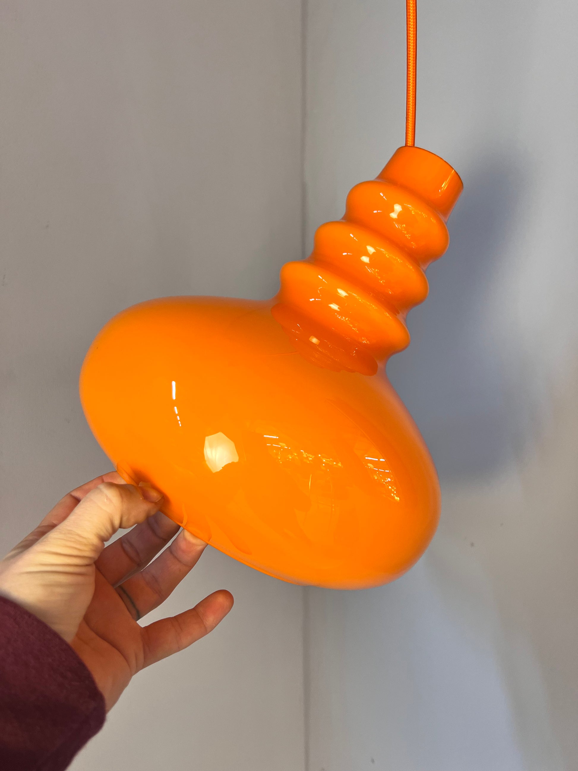 Hängelampe orange Glas von Peill & Putzler
