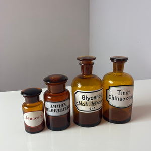 Set: 4x Apothekerglas braun