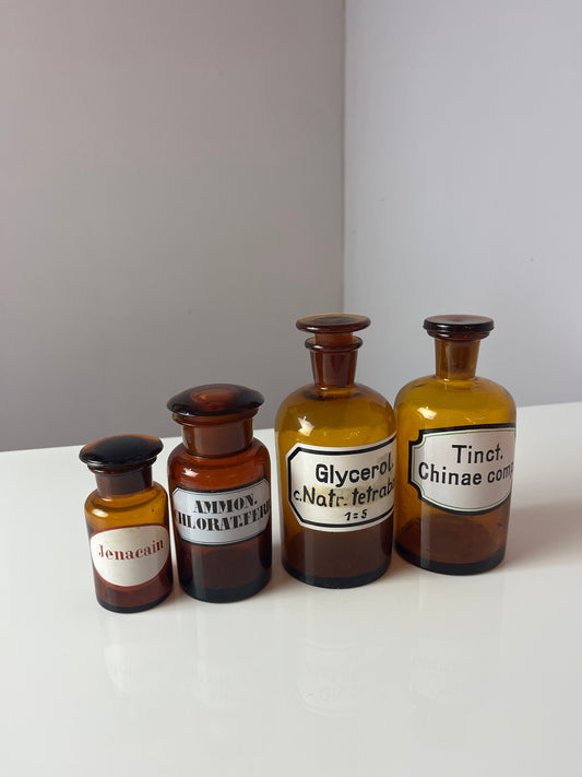 Set: 4x Apothekerglas braun