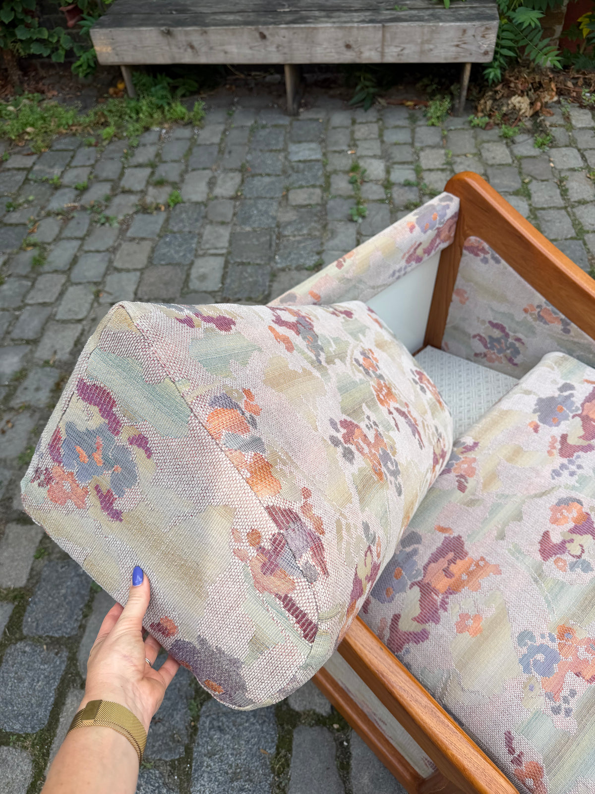 Schlafsessel / Gästebett Teak Textilstoff aus Dänemark