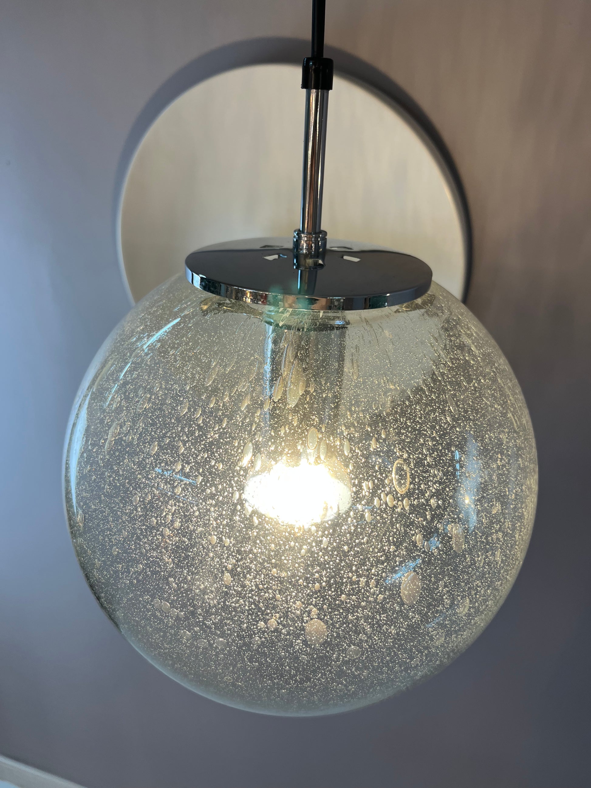 Kugellampe Einschlussglas Chrom von Glashütte Limburg