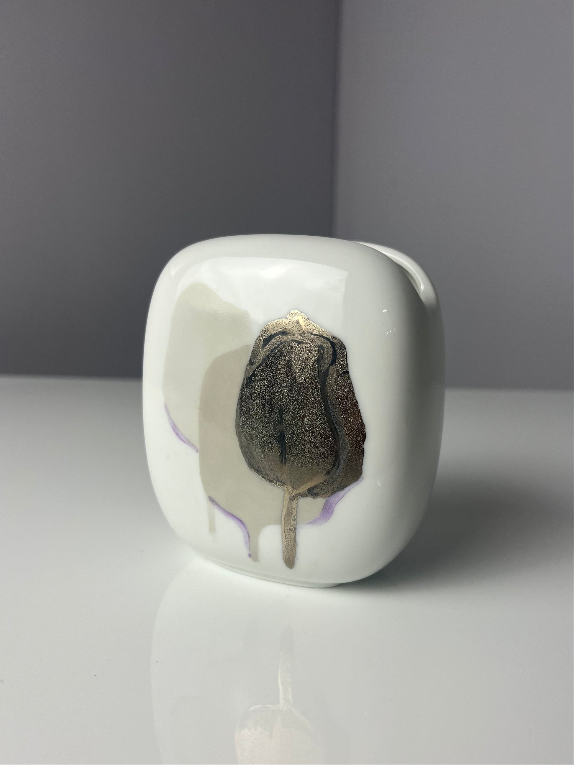 Mini Vase weiß silber von Rosenthal Studio Line