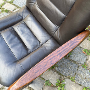 Sessel dunkelbraun Echtleder von Dyrlund