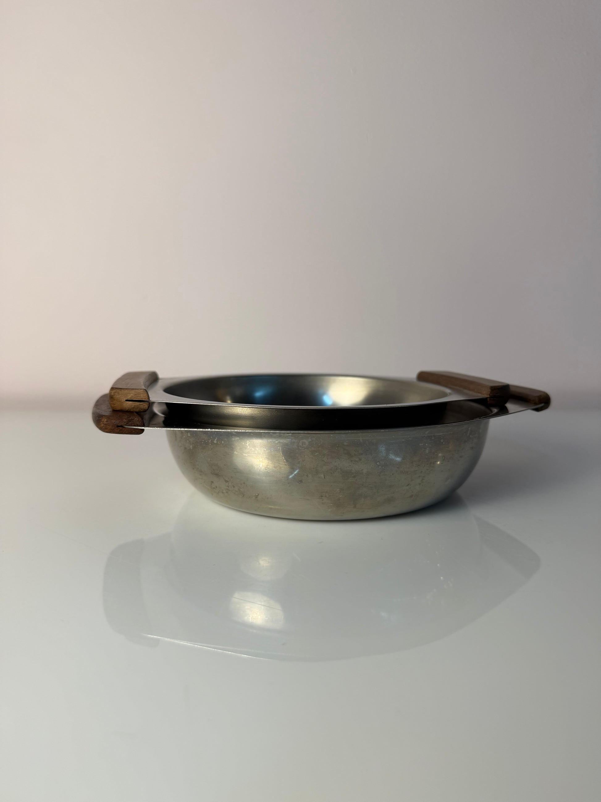 Set: 2 Schüsseln Edelstahl mit Teak Griffen