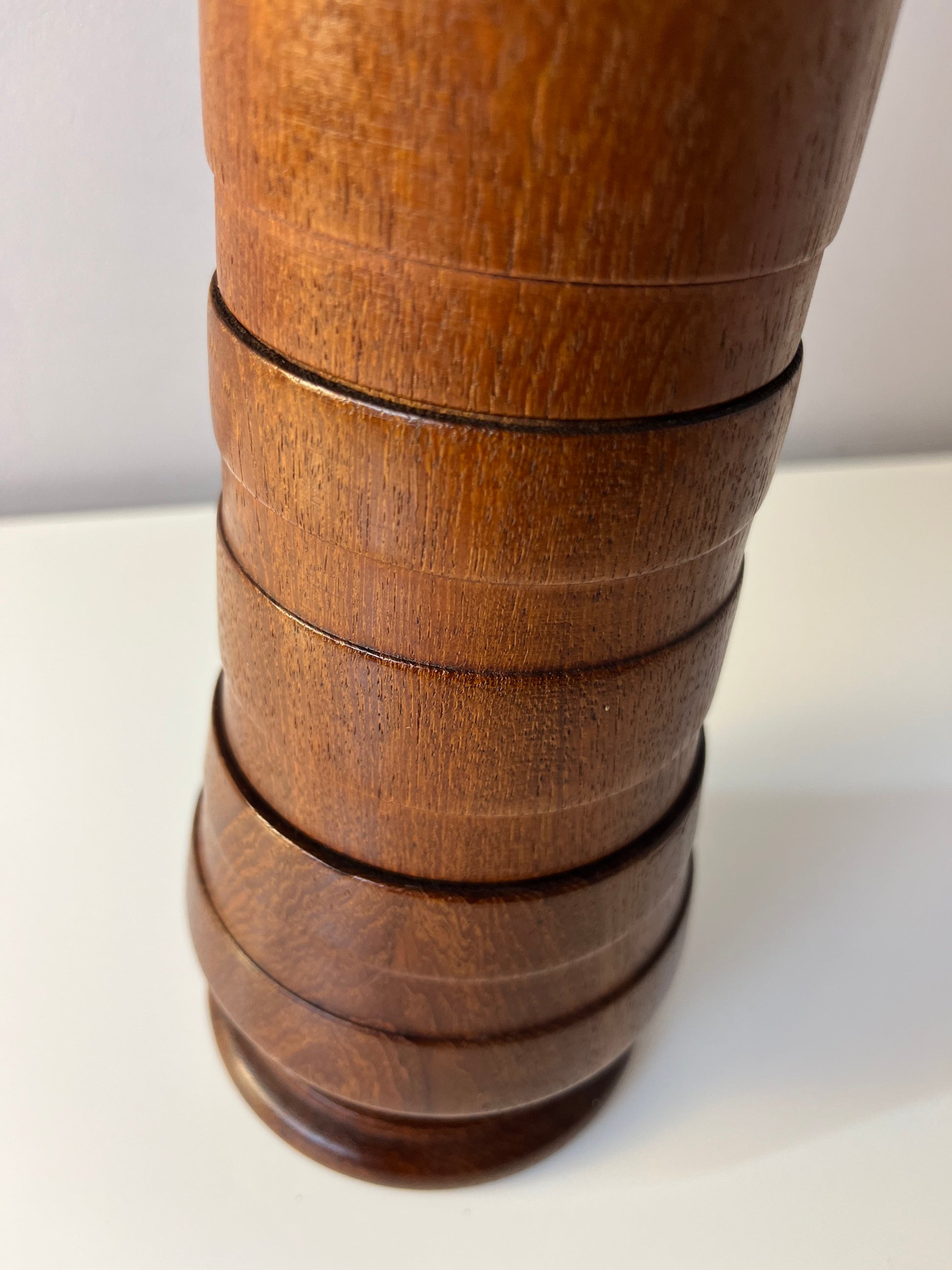 Stapelbare Vase Teak aus Dänemark