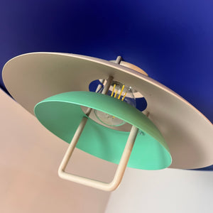 Lamellenlampe neu lackiert blau grün