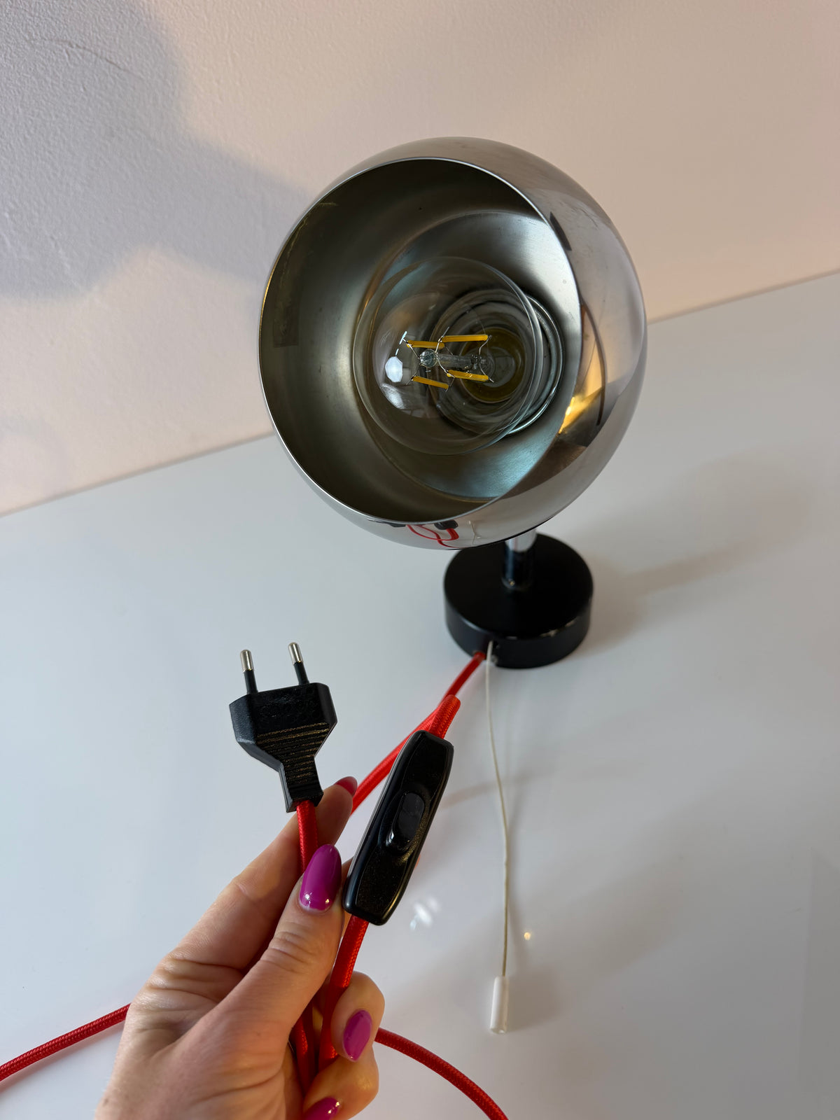 Wandlampe schwarz Chrom von Simon & Schelle (Sische)