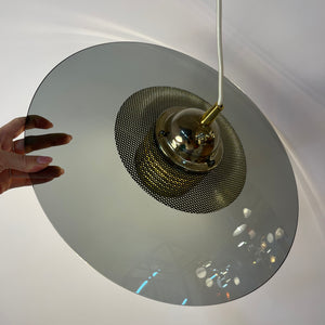 Hängelampe Rauchglas Messing von Jan Eskil Eskilsson für Belid