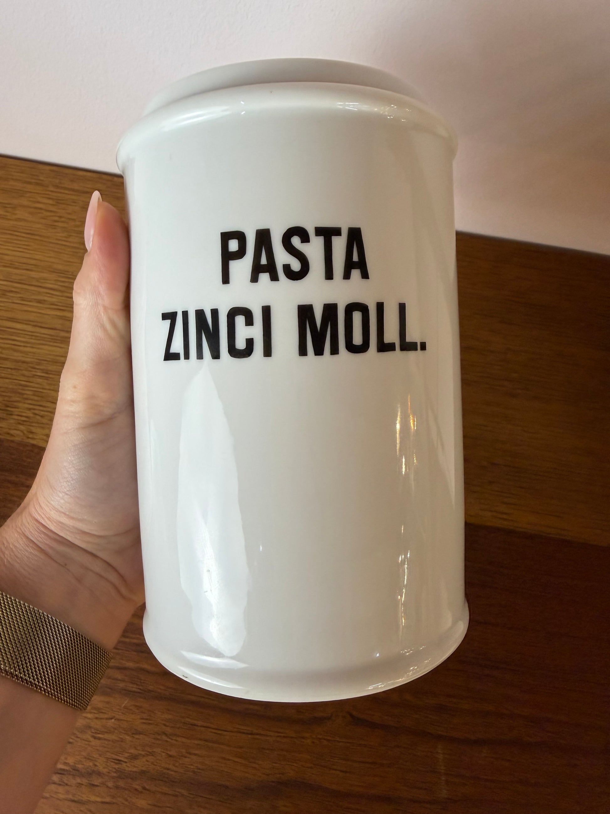 Apothekerdose Pasta Zinci Moll. weiß Porzellan - 1000 ml