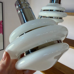 Hängelampe weiß Chrom Glas
