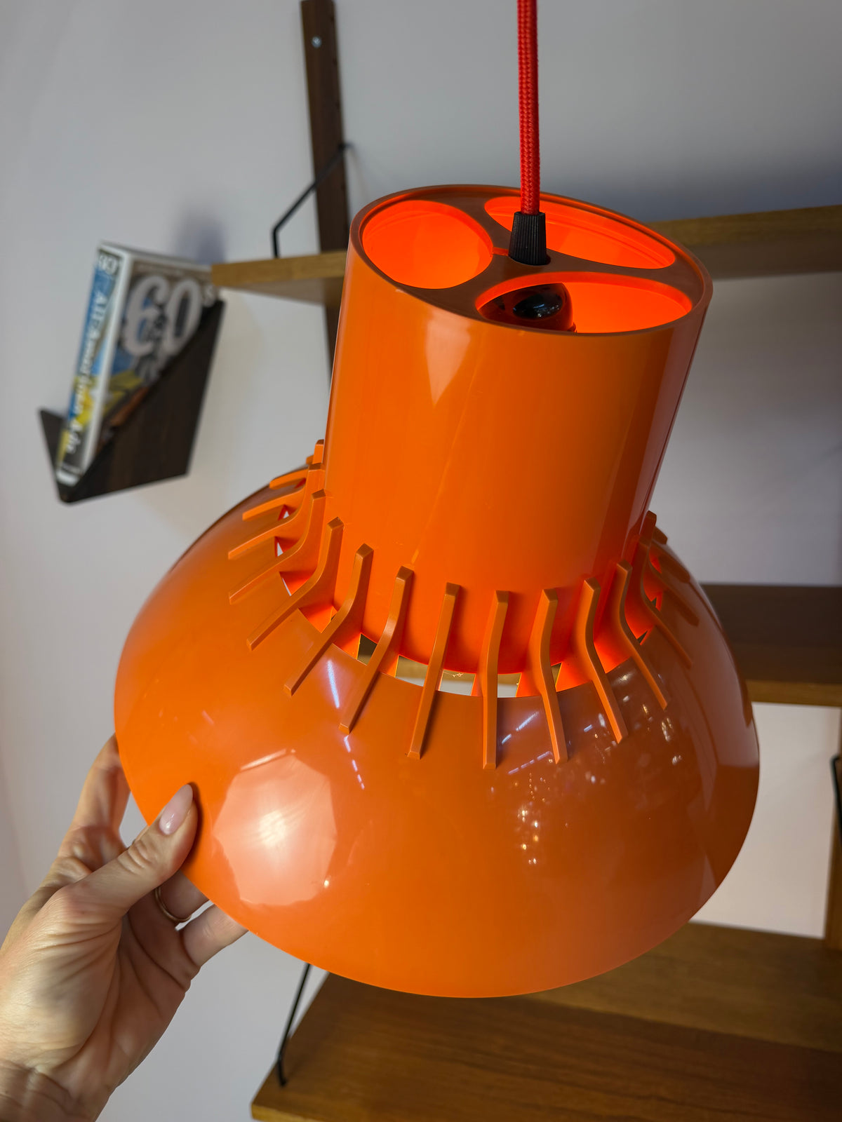 Hängelampe Solar orange Kunststoff von Svend Middelboe für Nordisk Solar