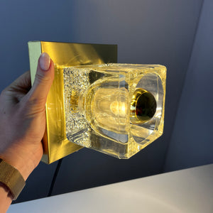 Wandlampe gold Glas mit Messingsockel von Peill & Putzler