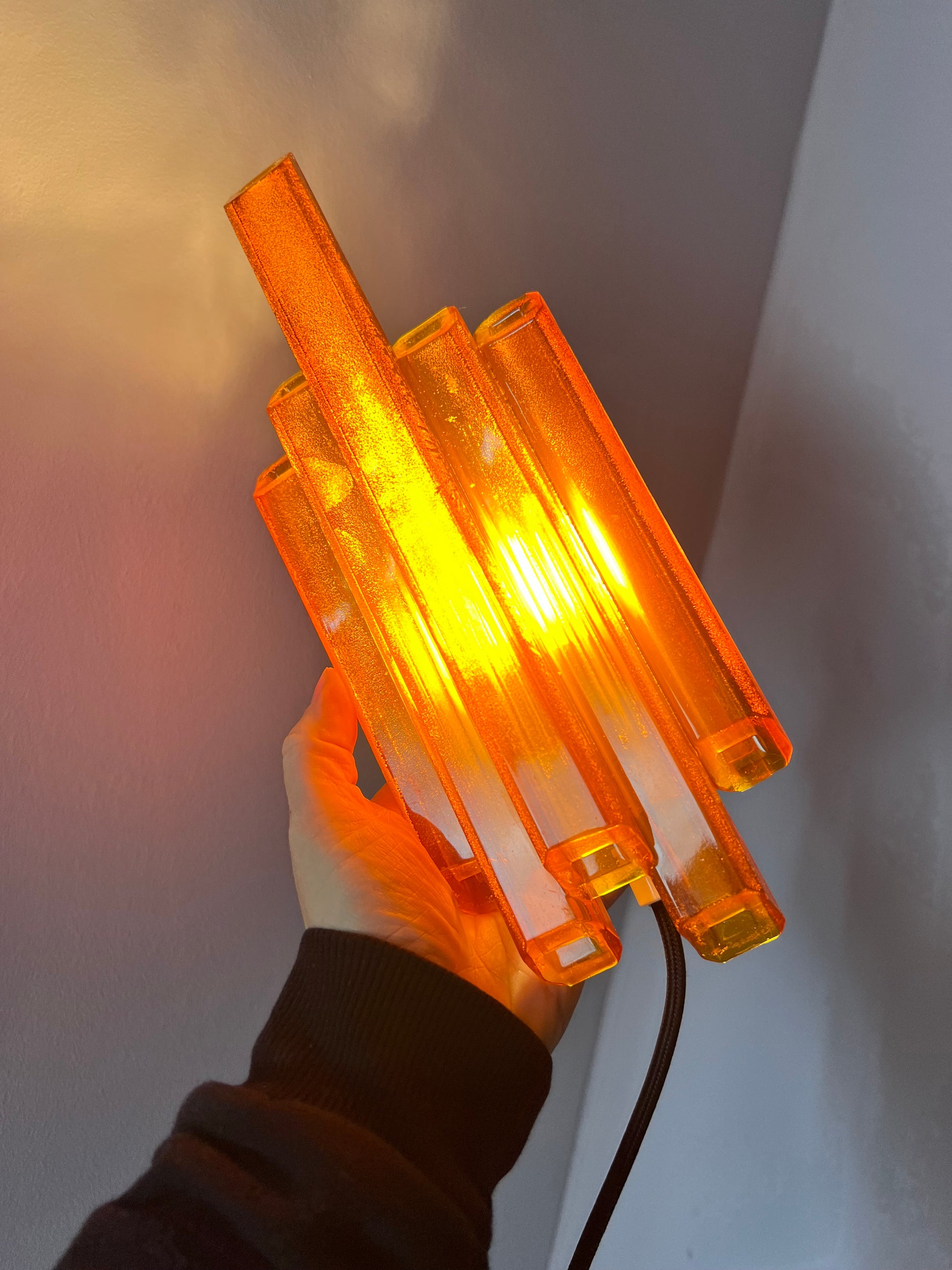 Wandlampe bernsteingelb von Claus Bolby für Cebo
