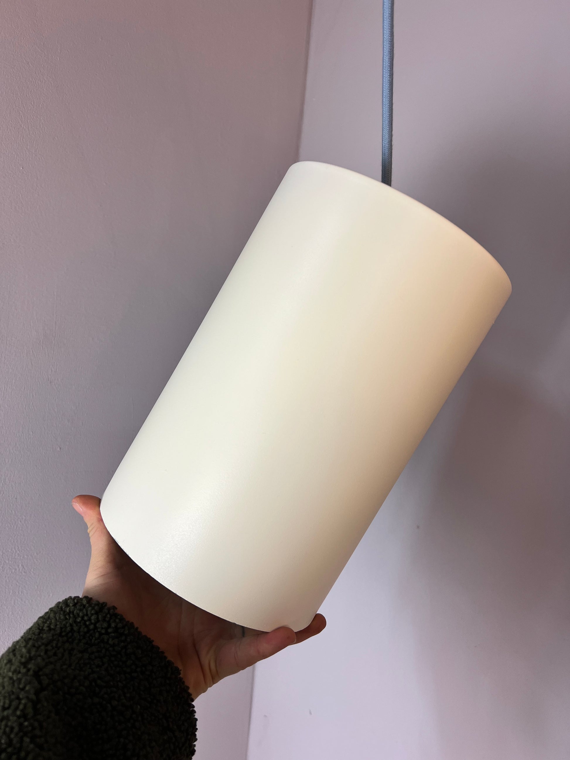 Zylinderlampe weiß neu lackiert von Fog & Mørup