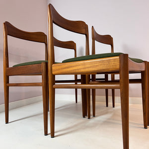 Set: 4x Polsterstuhl grün Teak