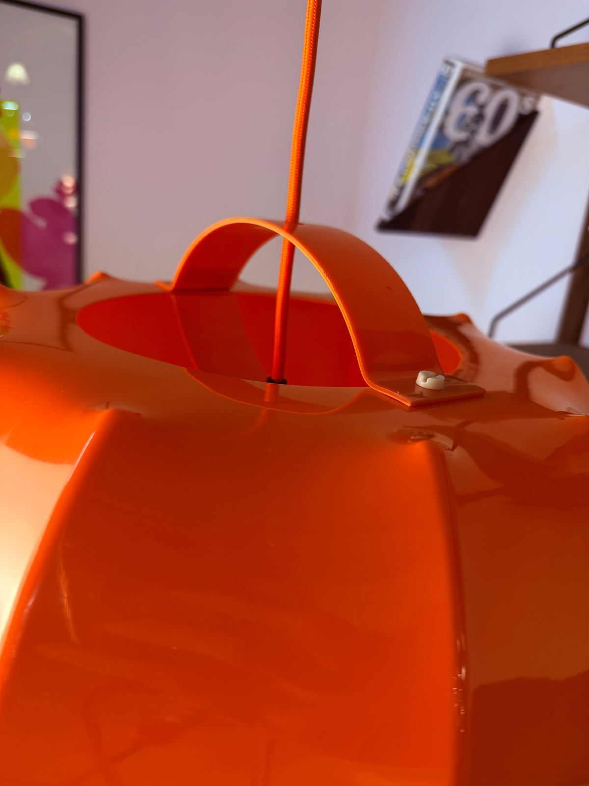 Hängelampe orange mit orangem Kabel von Ilka Plast