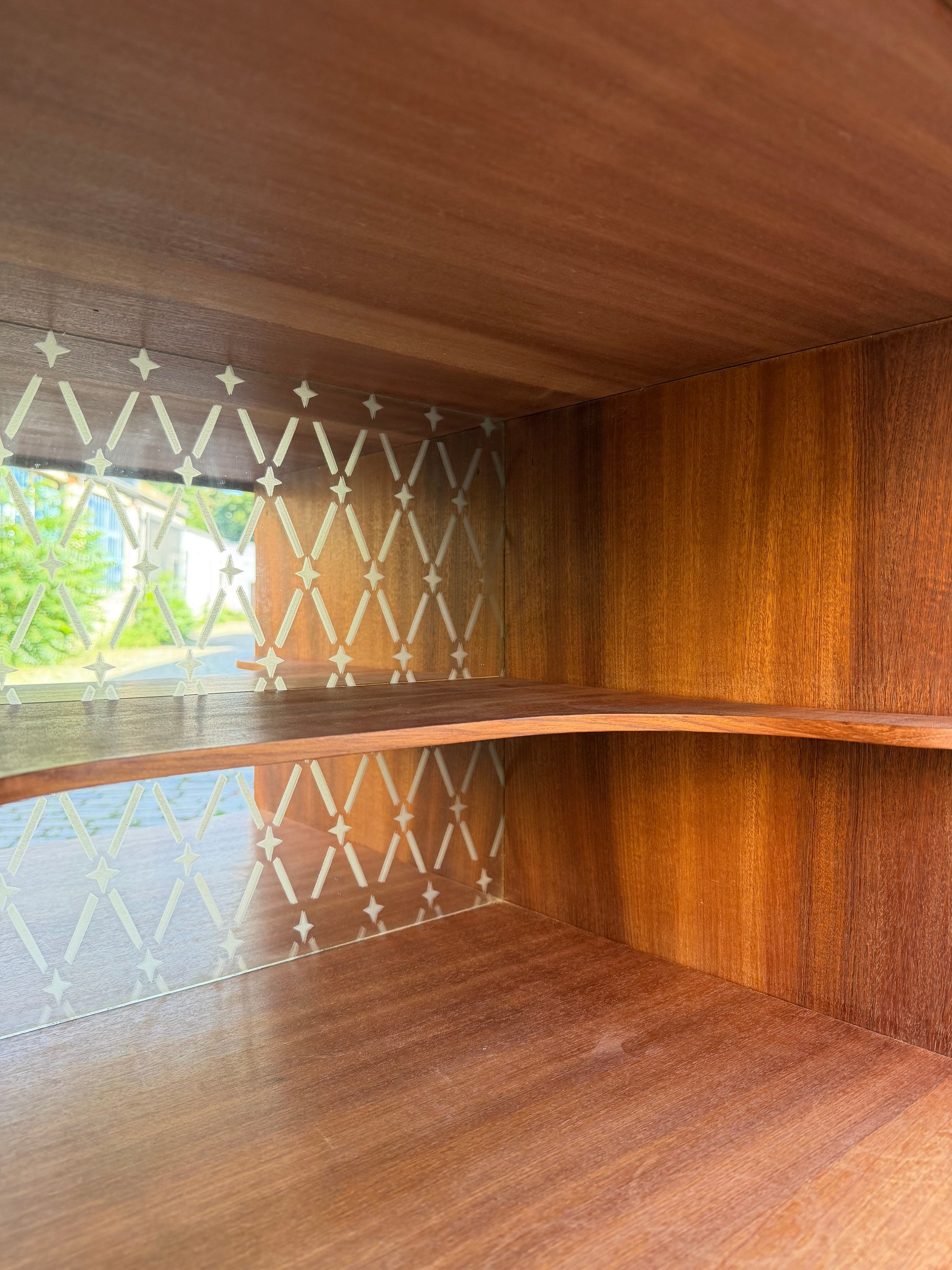 Highboard Teak mit Vitrine & Minibar aus Dänemark