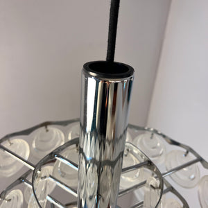Hängelampe mit Scheiben silber weiß Acrylglas Metall
