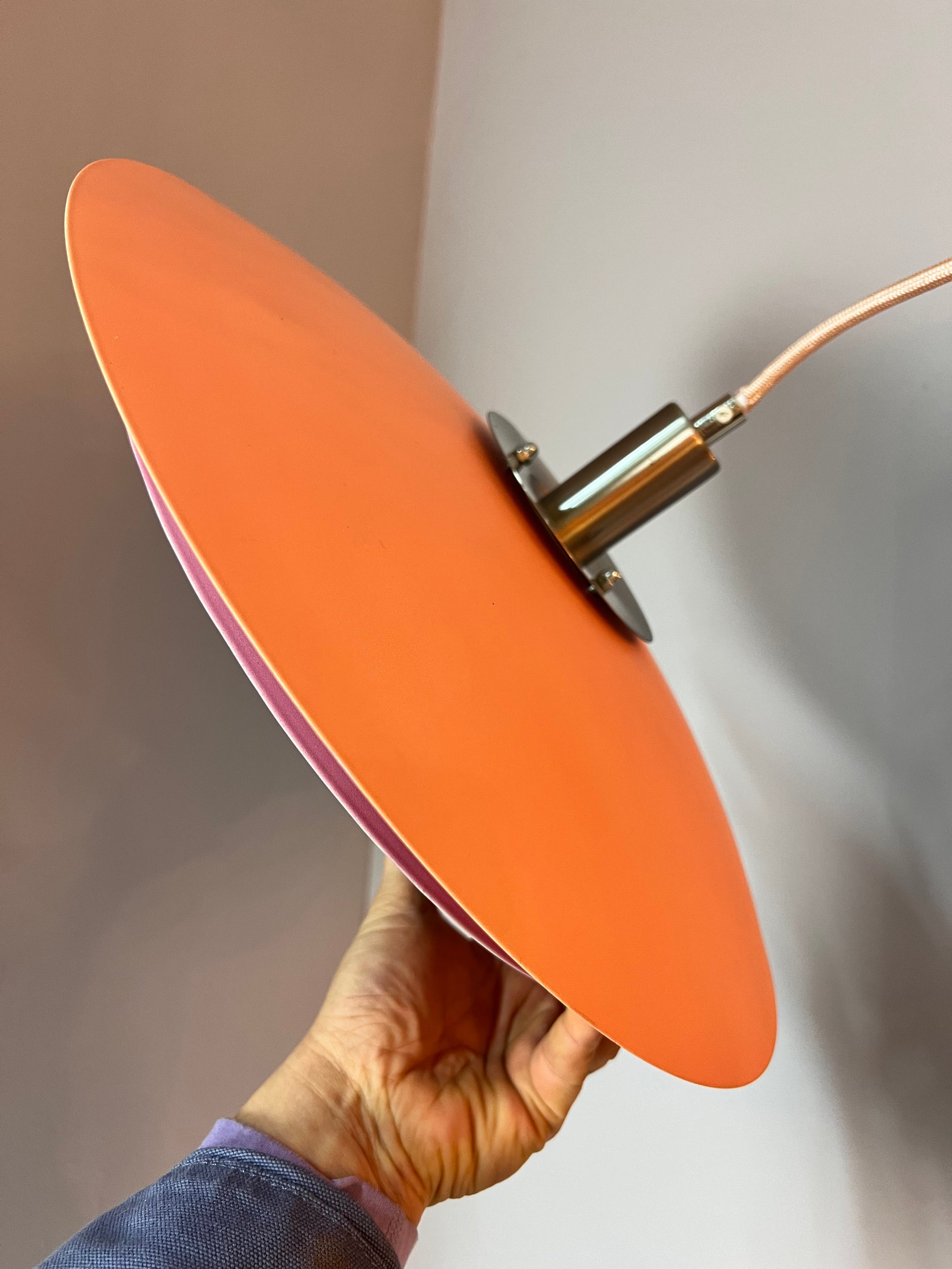 Lamellenlampe neu lackiert rosa orange