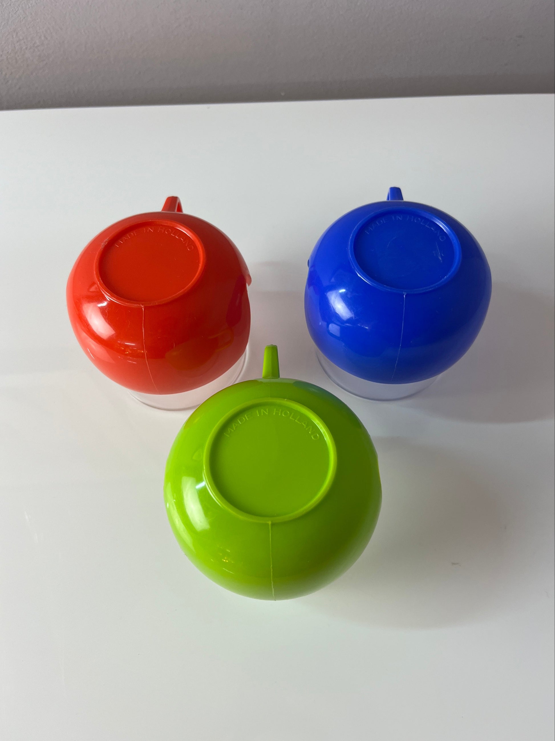 Set: 3x Glasbecher rot grün blau Made in Holland