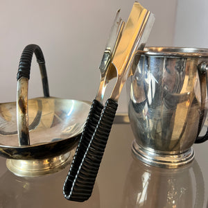 Set: Schale, Eiseimer & Eiszange versilbert
